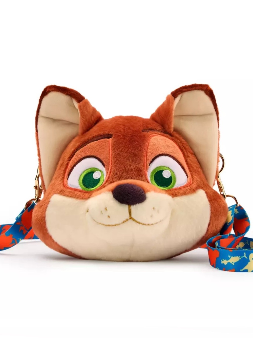 Disney Zootopia Nick Wilde Plush Crossbody Bag Fox Adjustable Strap NEW